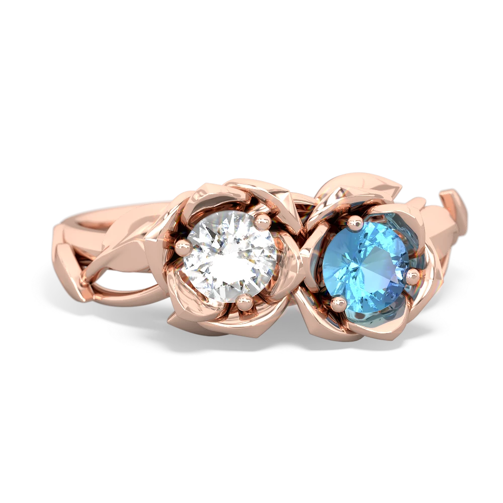 White Topaz Rose Garden 14K Rose Gold ring R5510