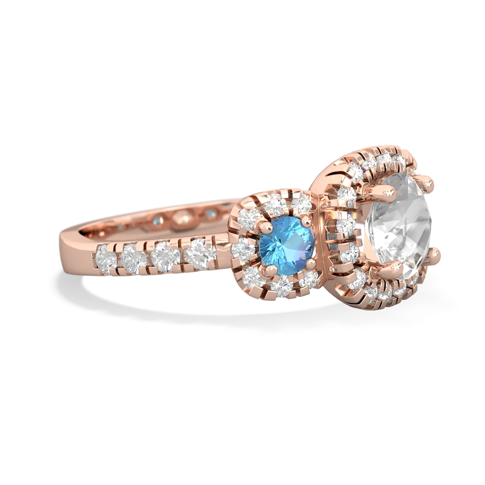 White Topaz Regal Halo 14K Rose Gold ring R5350