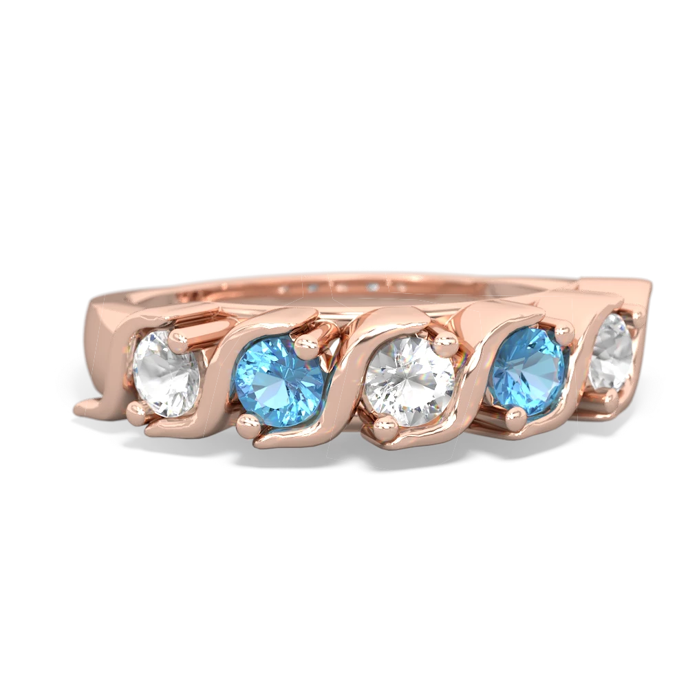 White Topaz Anniversary Band 14K Rose Gold ring R2089