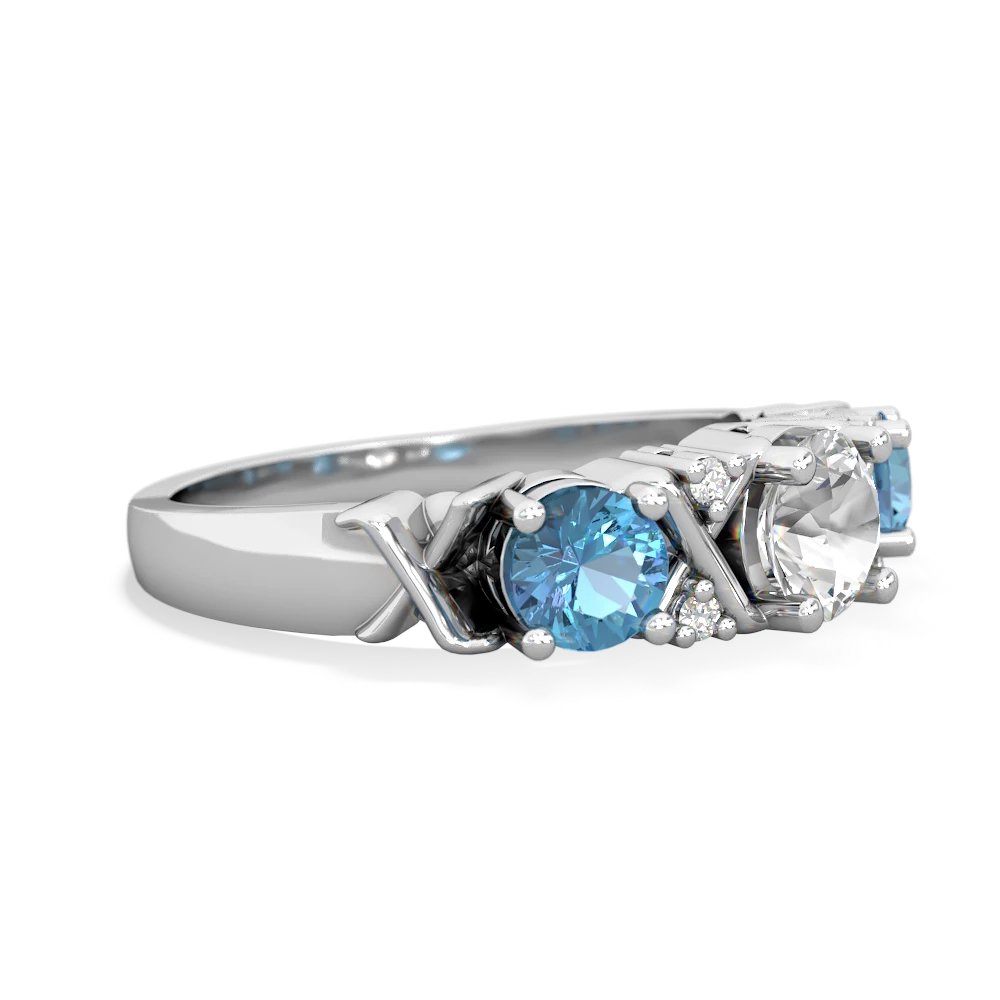 White Topaz Hugs And Kisses 14K White Gold ring R5016