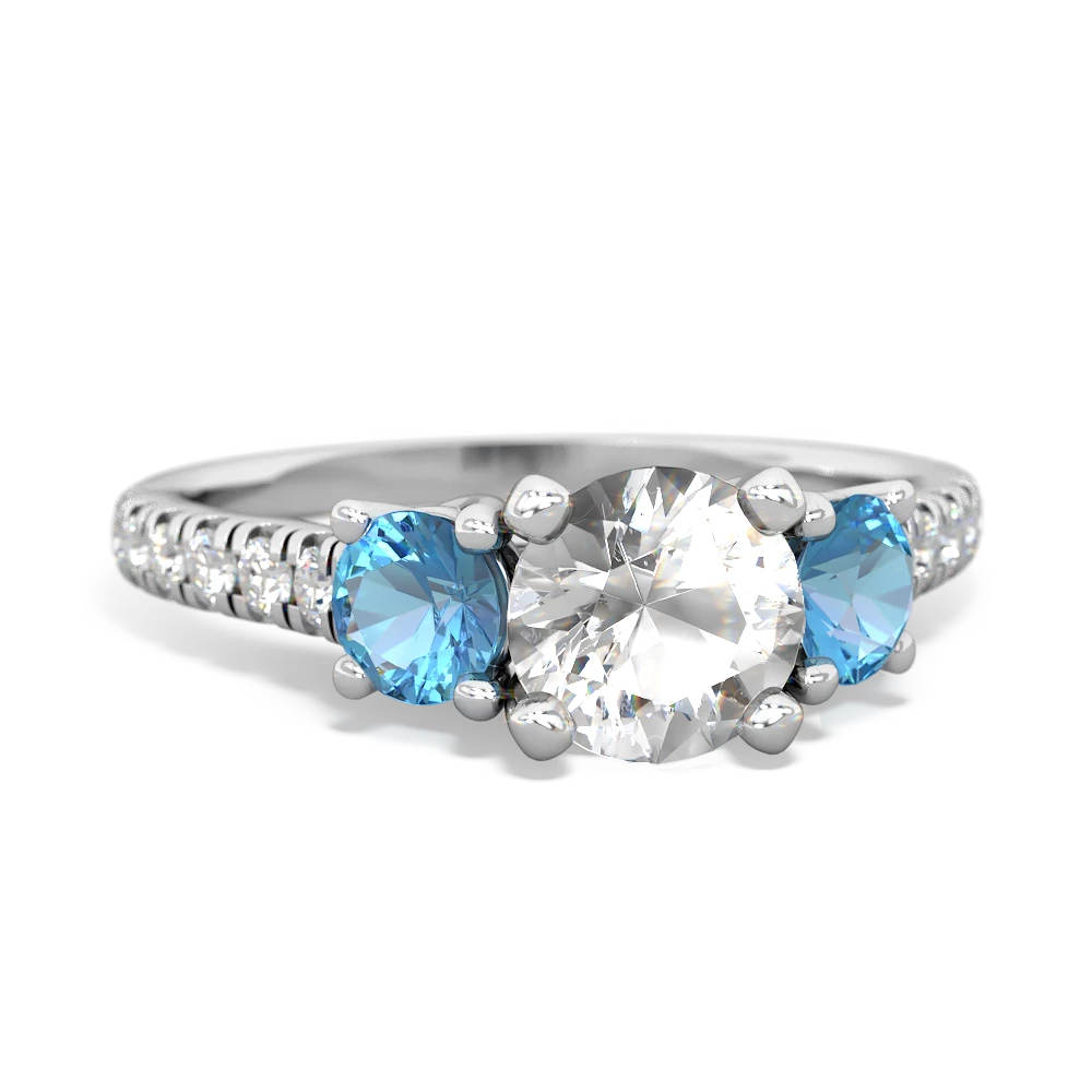 White Topaz Pave Trellis 14K White Gold ring R5500