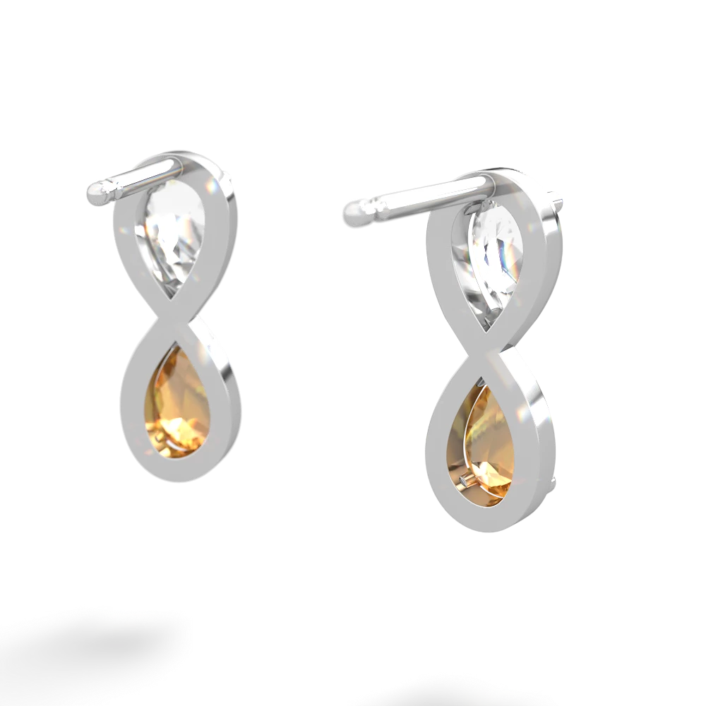 White Topaz Infinity 14K White Gold earrings E5050