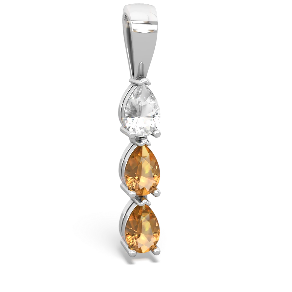 White Topaz Dew Drops 14K White Gold pendant P2251