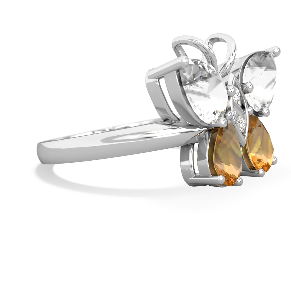 White Topaz Butterfly 14K White Gold ring R2215