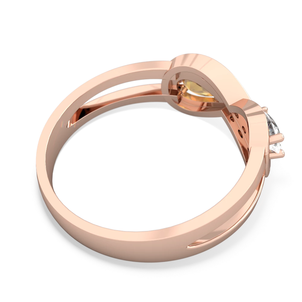 White Topaz Diamond Infinity 14K Rose Gold ring R5390