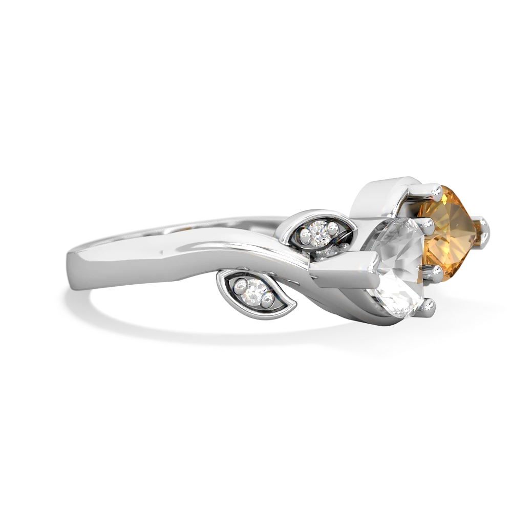 White Topaz Floral Elegance 14K White Gold ring R5790
