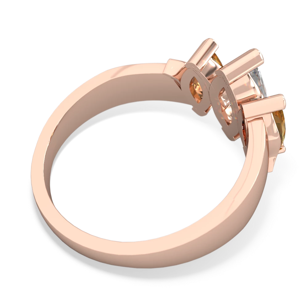 White Topaz Three Peeks 14K Rose Gold ring R2433