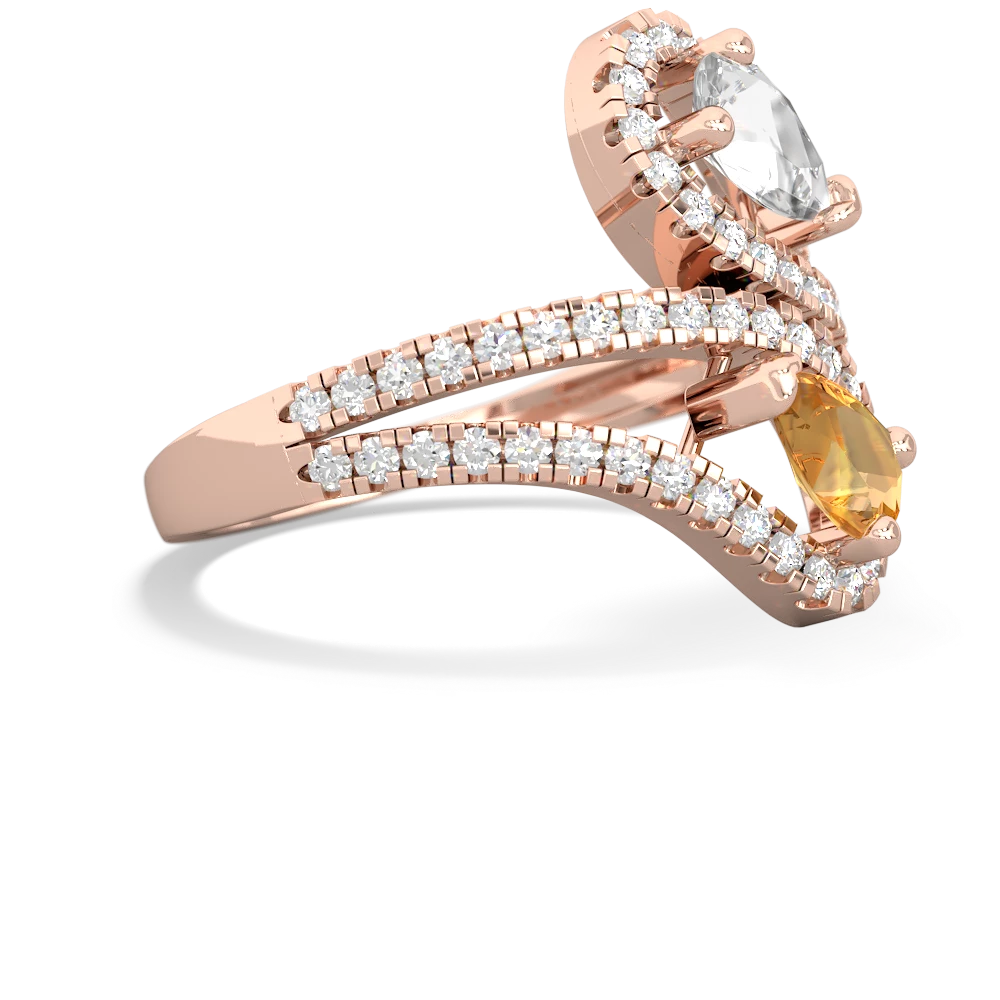 White Topaz Diamond Dazzler 14K Rose Gold ring R3000