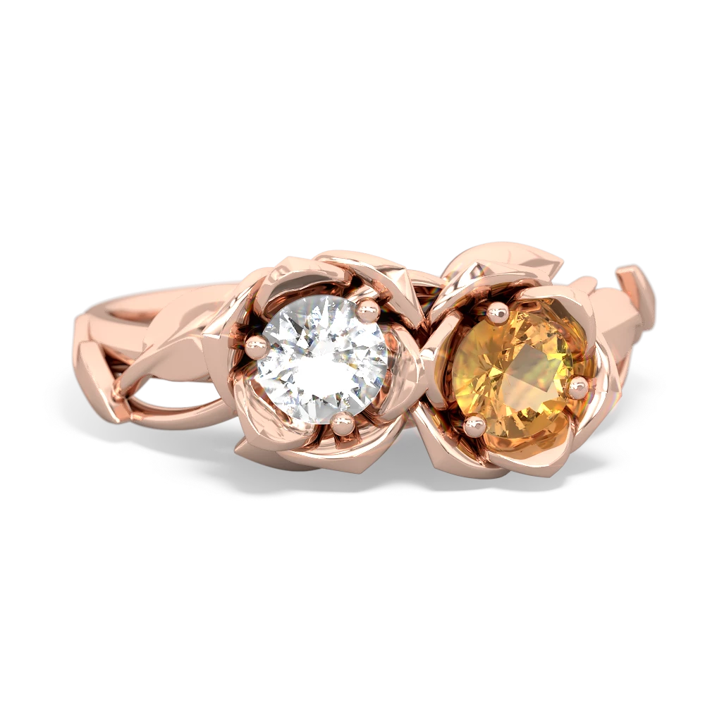 White Topaz Rose Garden 14K Rose Gold ring R5510