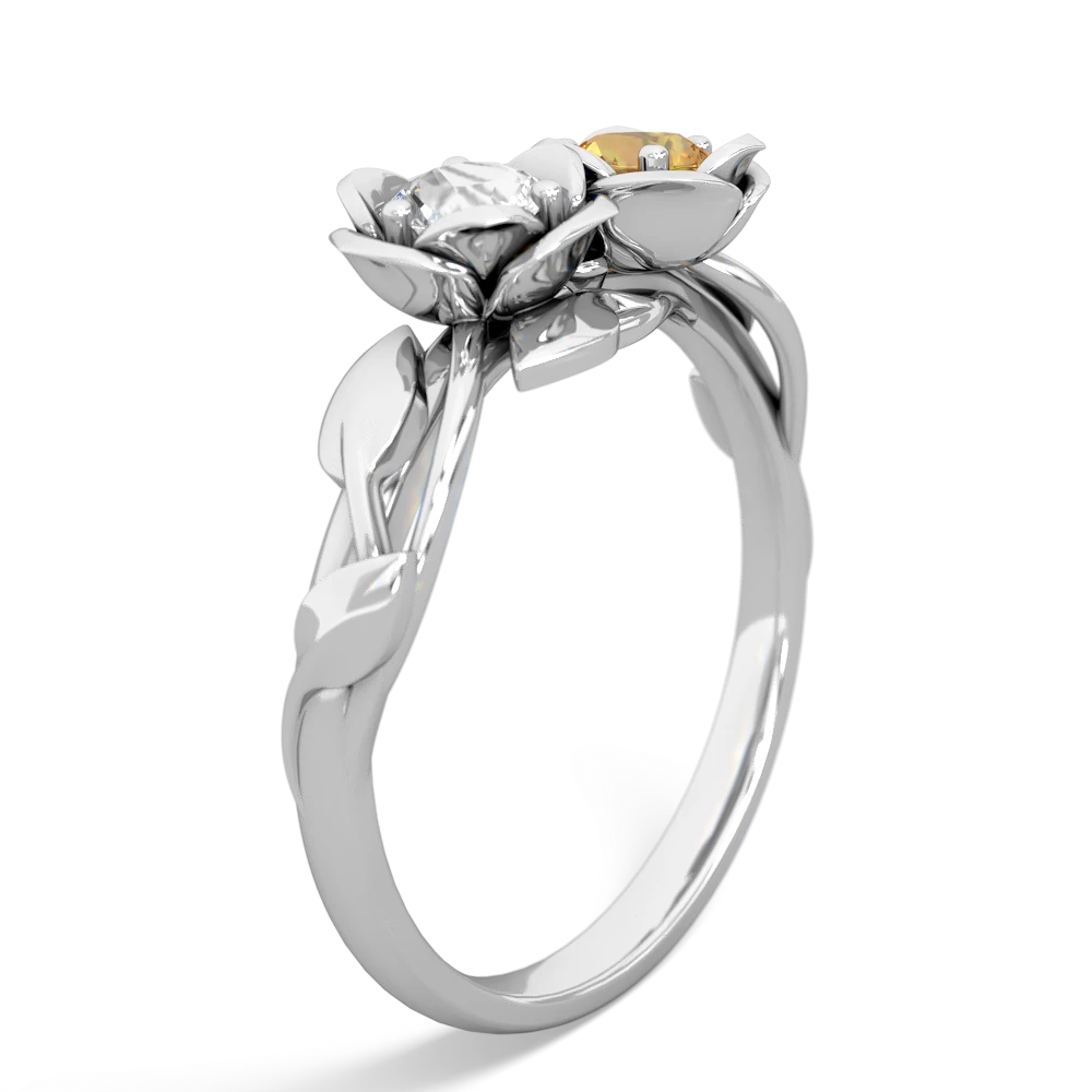 White Topaz Rose Garden 14K White Gold ring R5510