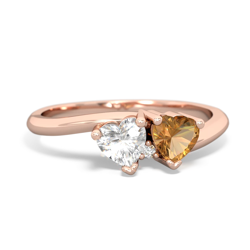 White Topaz Sweethearts 14K Rose Gold ring R5260