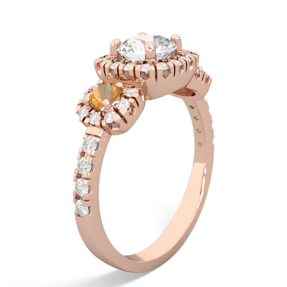 White Topaz Regal Halo 14K Rose Gold ring R5350