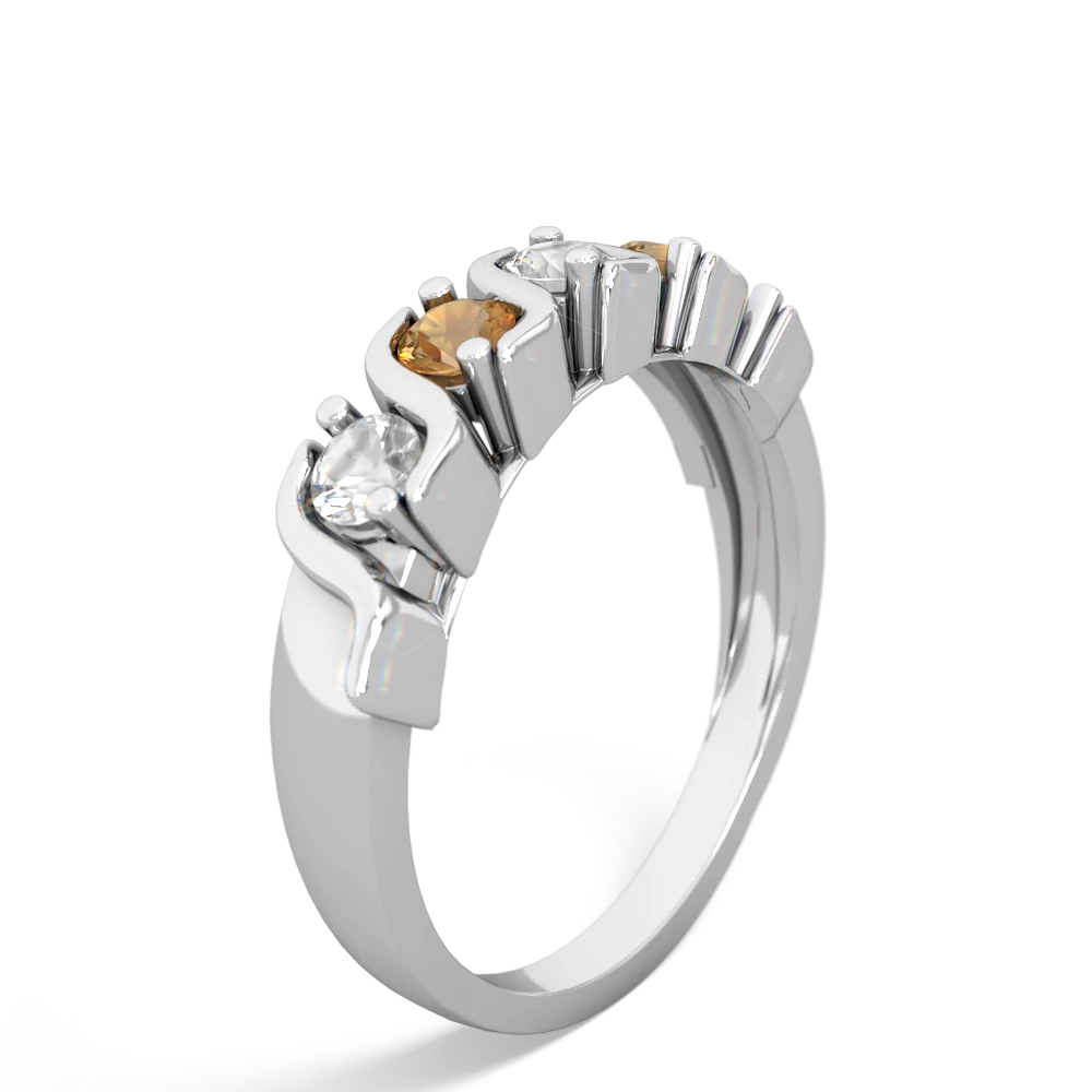 White Topaz Anniversary Band 14K White Gold ring R2089