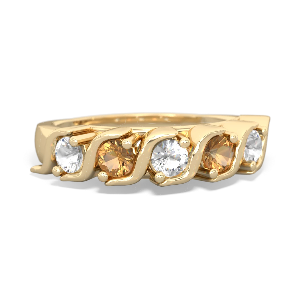 White Topaz Anniversary Band 14K Yellow Gold ring R2089