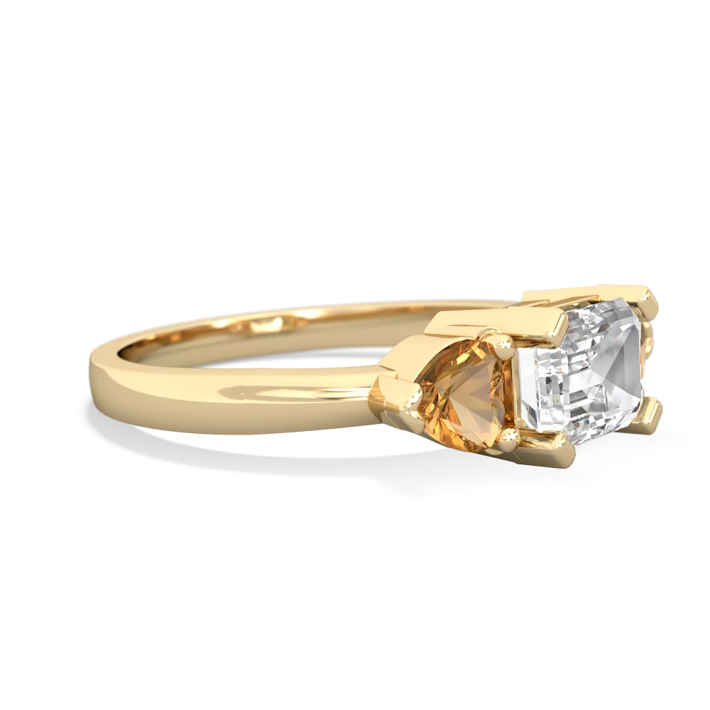 White Topaz Three Stone 14K Yellow Gold ring R5235