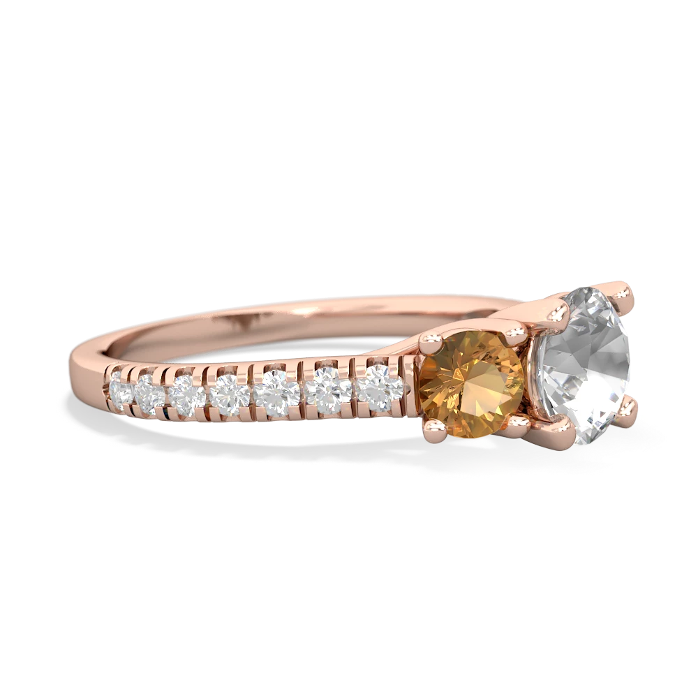 White Topaz Pave Trellis 14K Rose Gold ring R5500