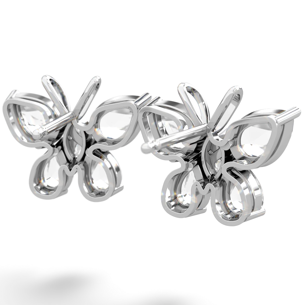 White Topaz Butterfly 14K White Gold earrings E2215