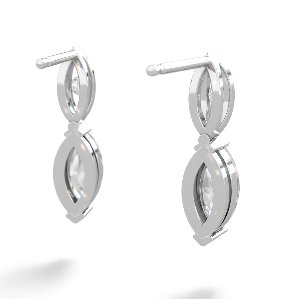 White Topaz Marquise Drop 14K White Gold earrings E5333