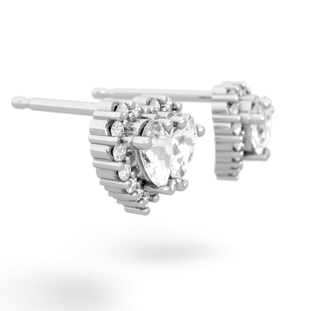 White Topaz Halo 14K White Gold earrings E7008