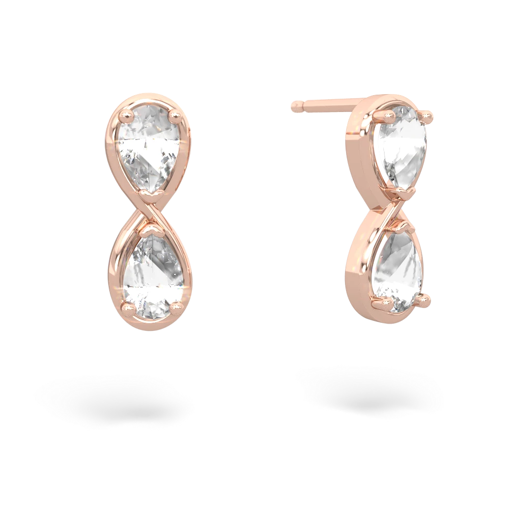 White Topaz Infinity 14K Rose Gold earrings E5050