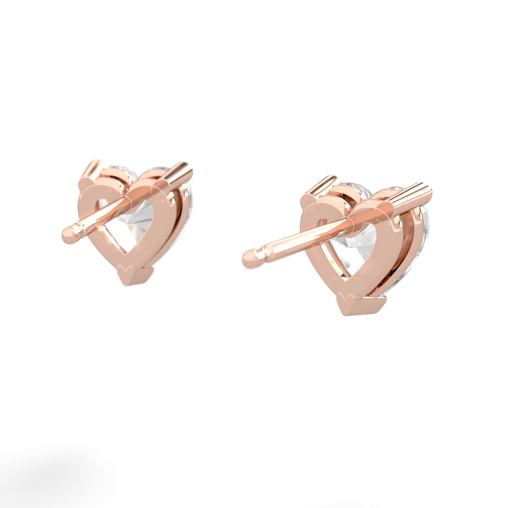 White Topaz 6Mm Heart Stud 14K Rose Gold earrings E1862