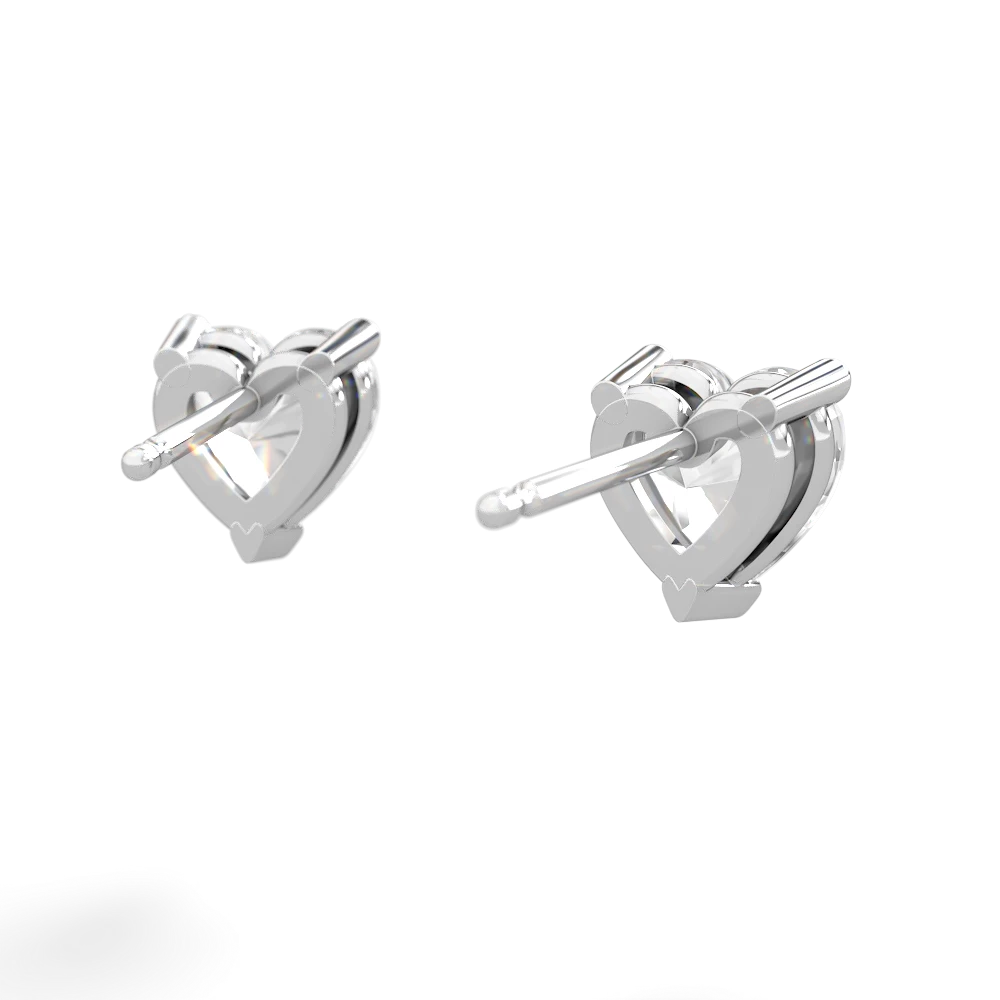 White Topaz 6Mm Heart Stud 14K White Gold earrings E1862