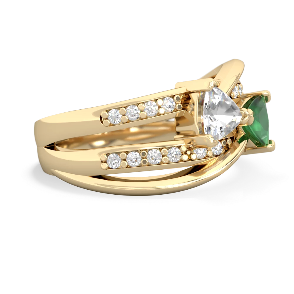 White Topaz Bowtie 14K Yellow Gold ring R2360