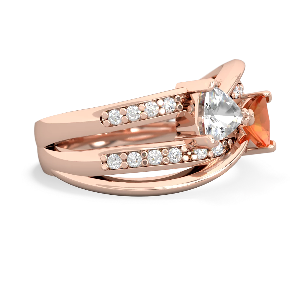 White Topaz Bowtie 14K Rose Gold ring R2360