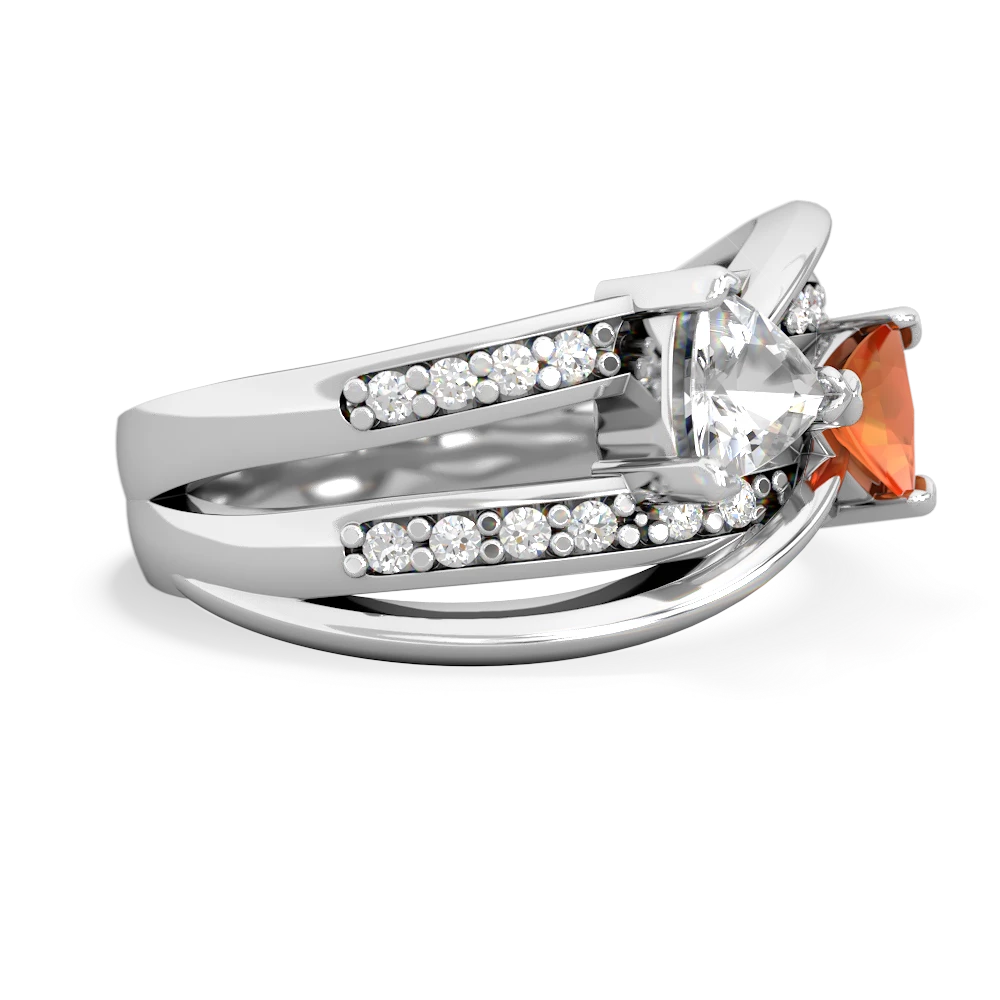 White Topaz Bowtie 14K White Gold ring R2360