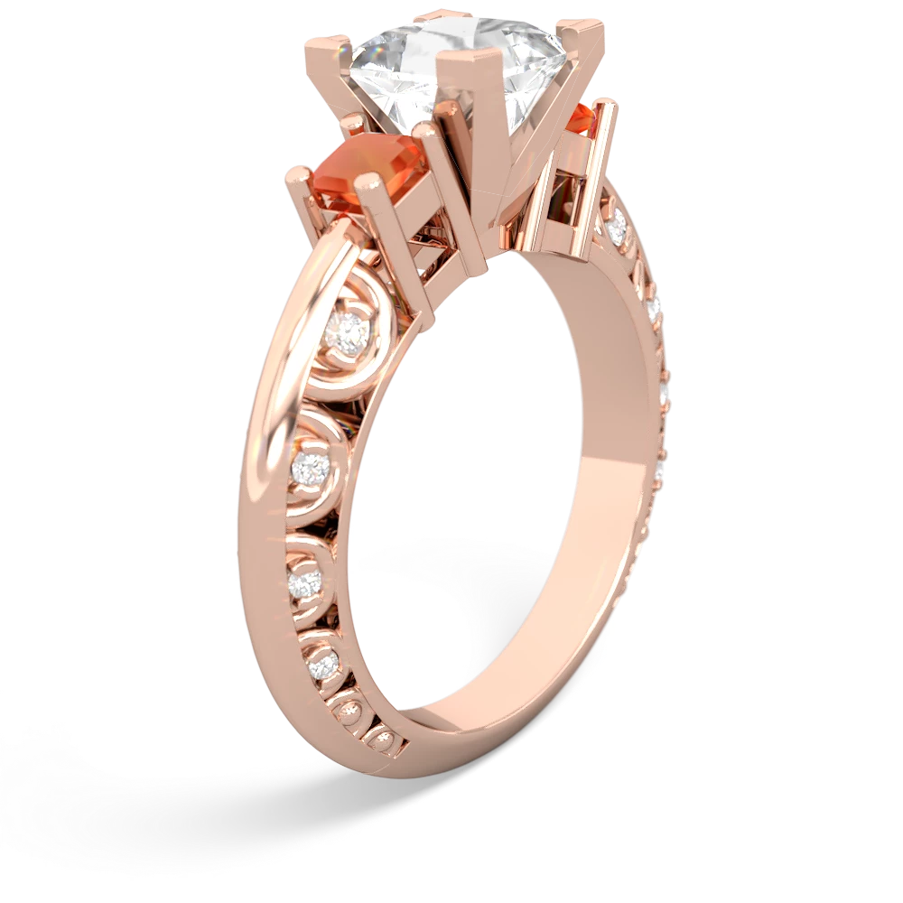 White Topaz Eternal Embrace Engagement 14K Rose Gold ring C2001