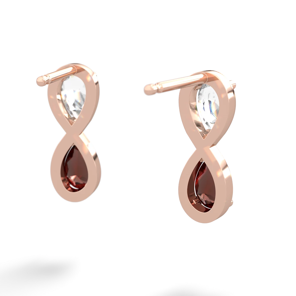 White Topaz Infinity 14K Rose Gold earrings E5050