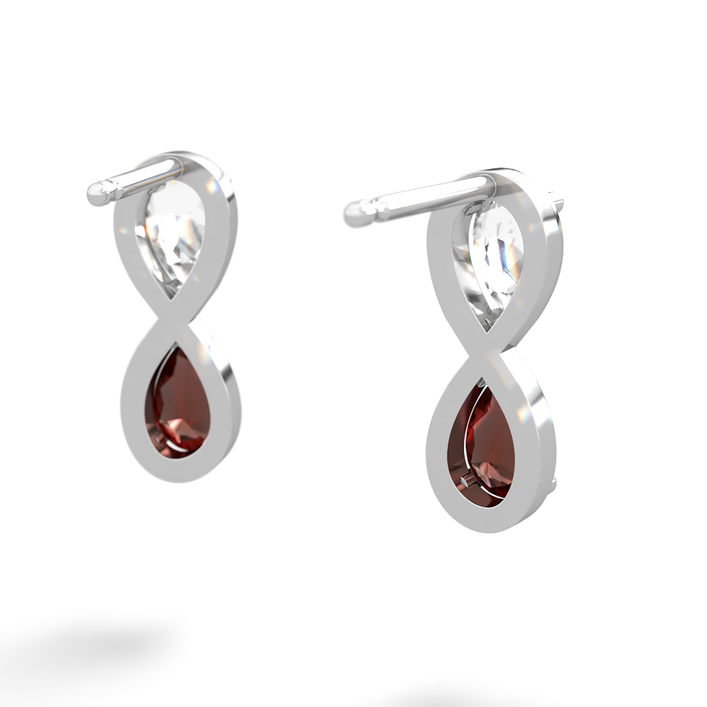 White Topaz Infinity 14K White Gold earrings E5050