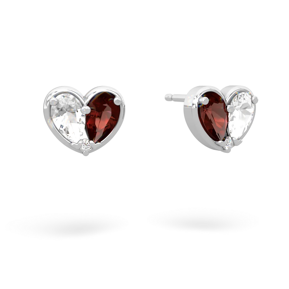 White Topaz 'Our Heart' 14K White Gold earrings E5072