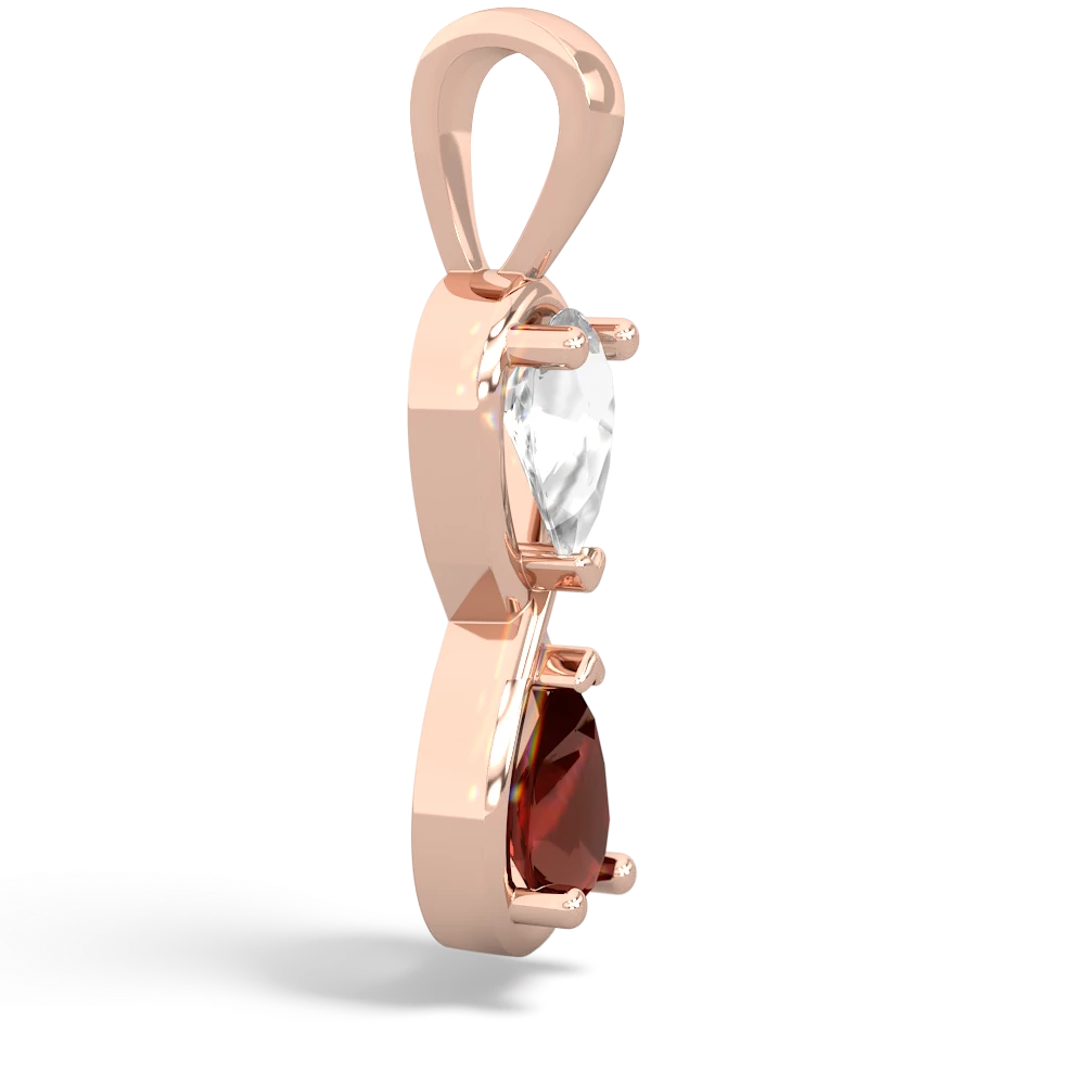 White Topaz Infinity 14K Rose Gold pendant P5050