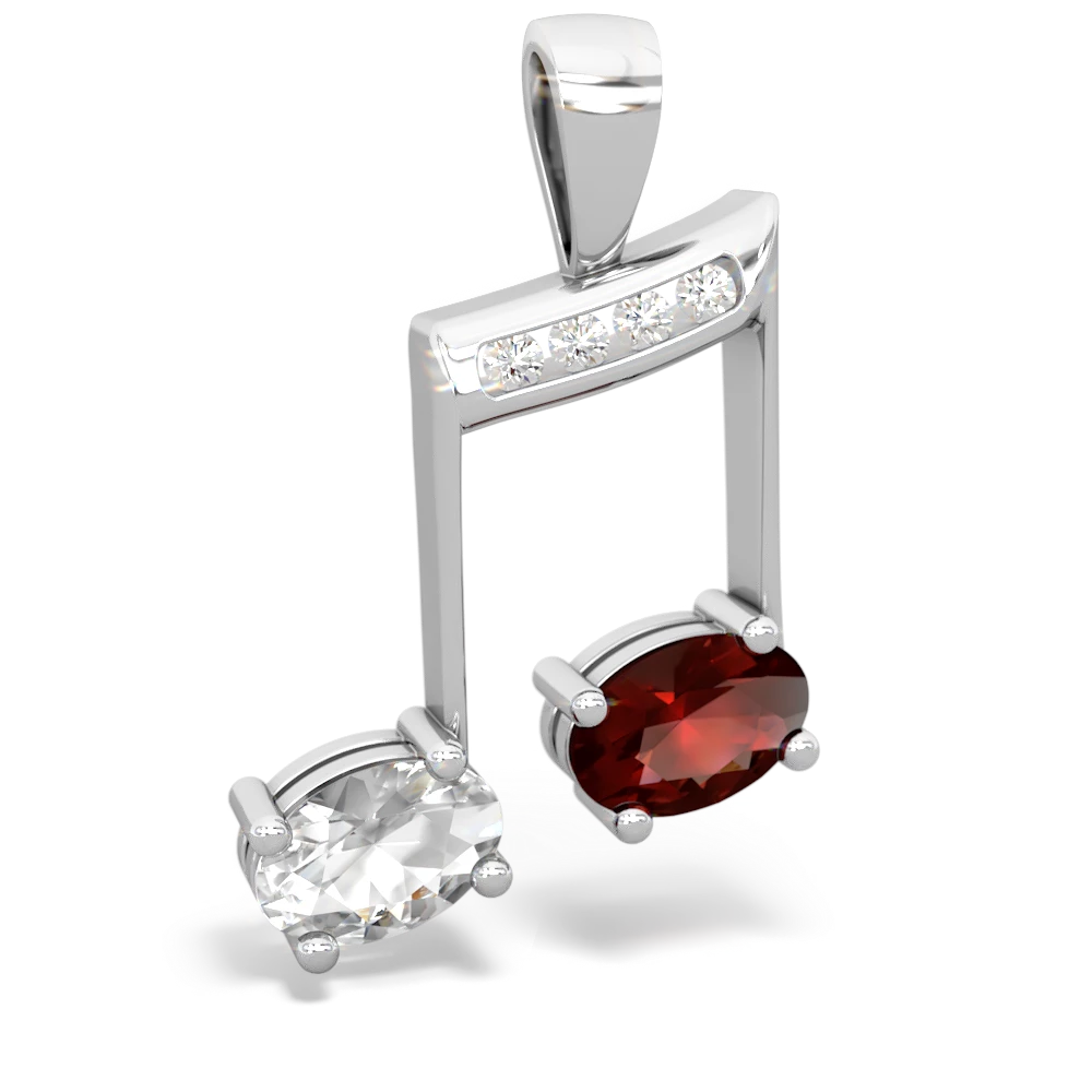 White Topaz Color Of Music 14K White Gold pendant P3334