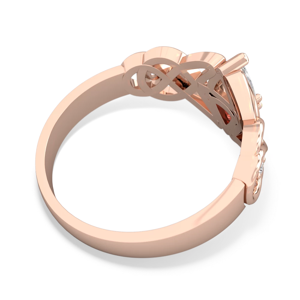 White Topaz Keepsake Celtic Knot 14K Rose Gold ring R5300