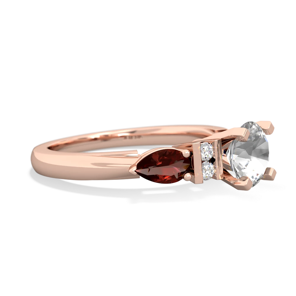 White Topaz 6Mm Round Eternal Embrace Engagement 14K Rose Gold ring R2005