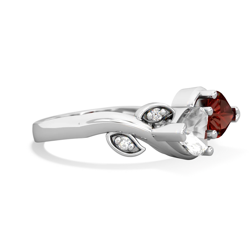 White Topaz Floral Elegance 14K White Gold ring R5790