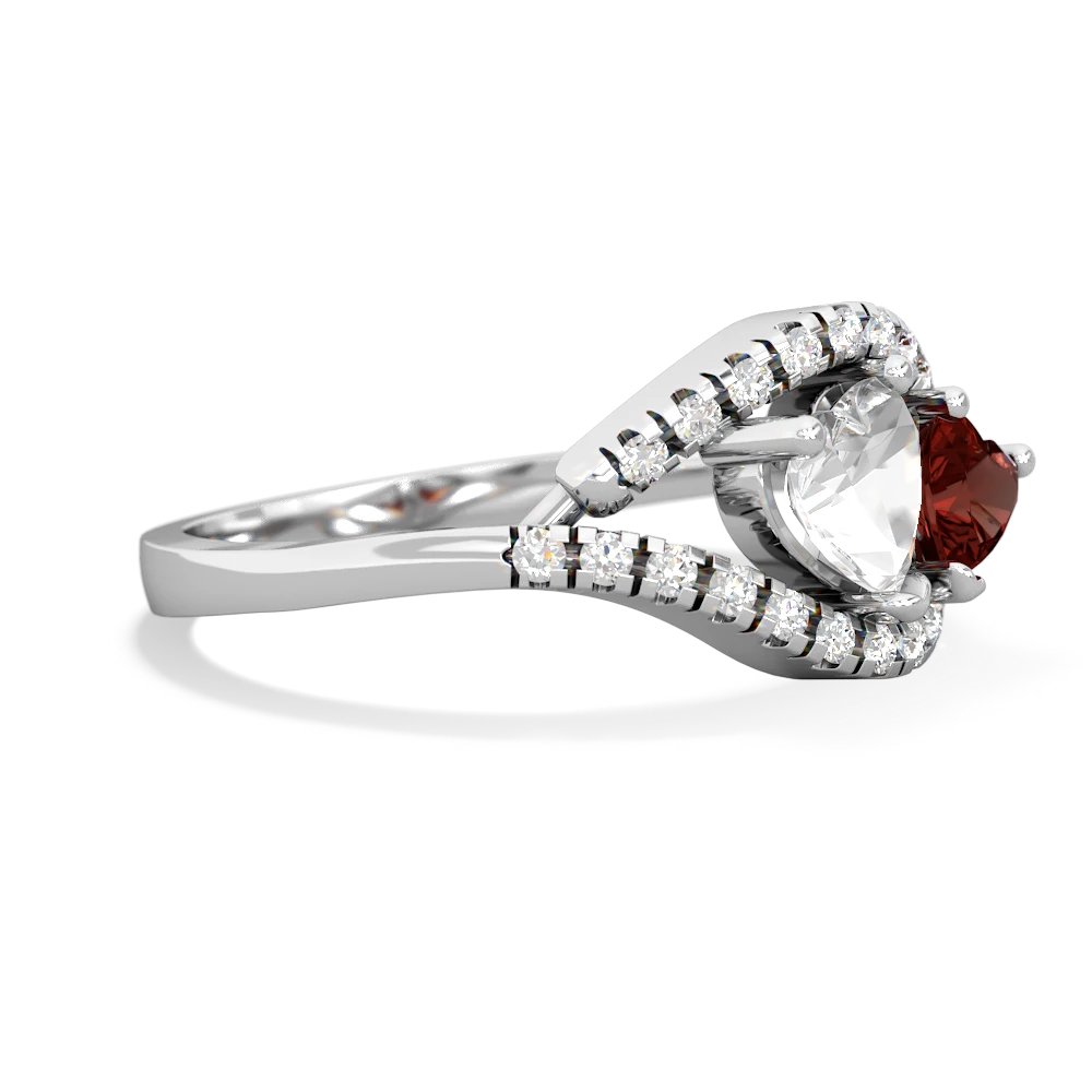 White Topaz Mother And Child 14K White Gold ring R3010