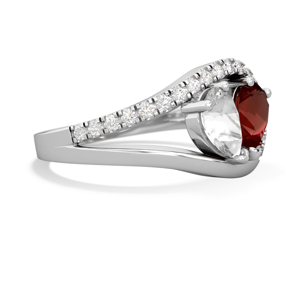 White Topaz Nestled Heart Keepsake 14K White Gold ring R5650