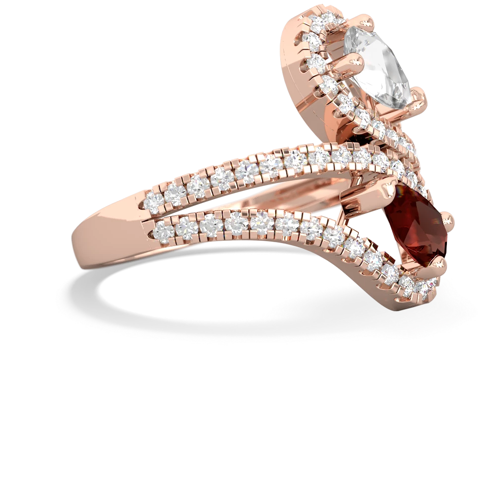 White Topaz Diamond Dazzler 14K Rose Gold ring R3000