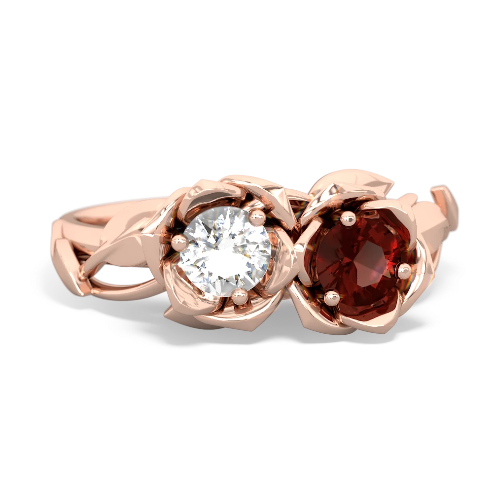 White Topaz Rose Garden 14K Rose Gold ring R5510