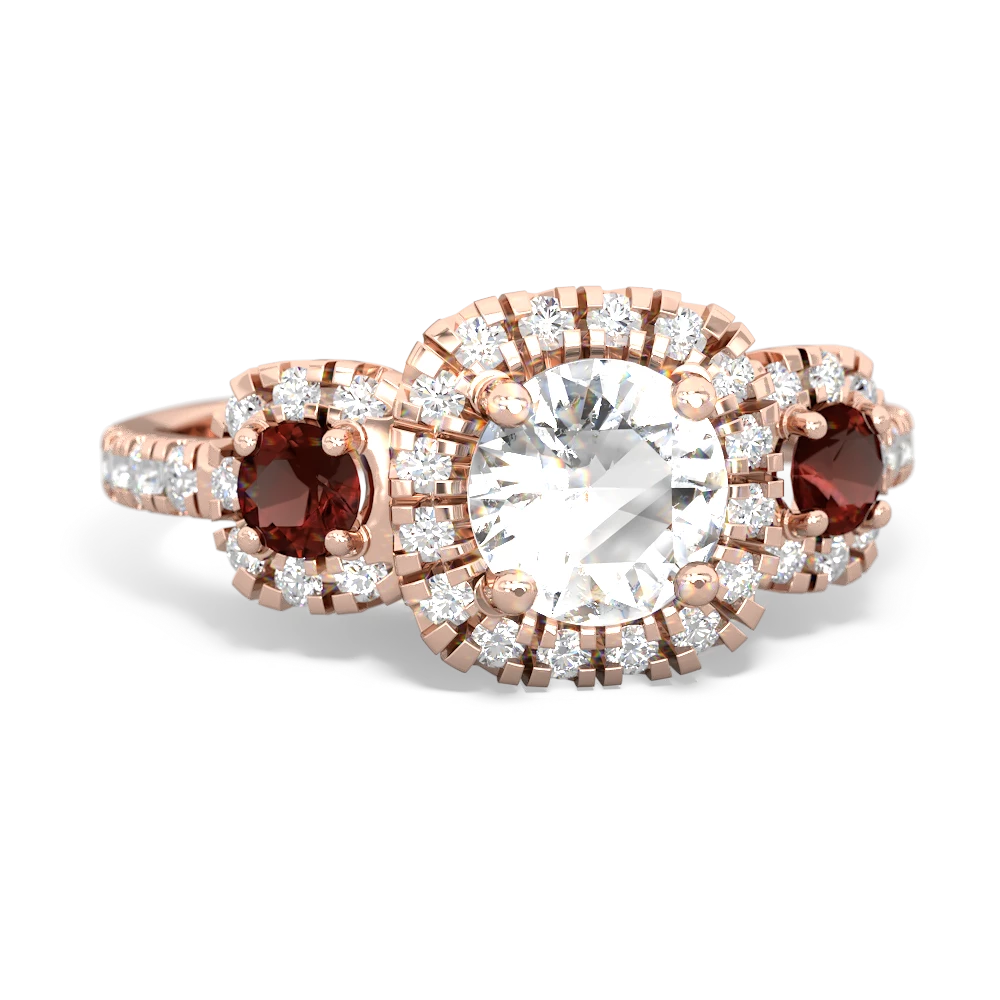 White Topaz Regal Halo 14K Rose Gold ring R5350