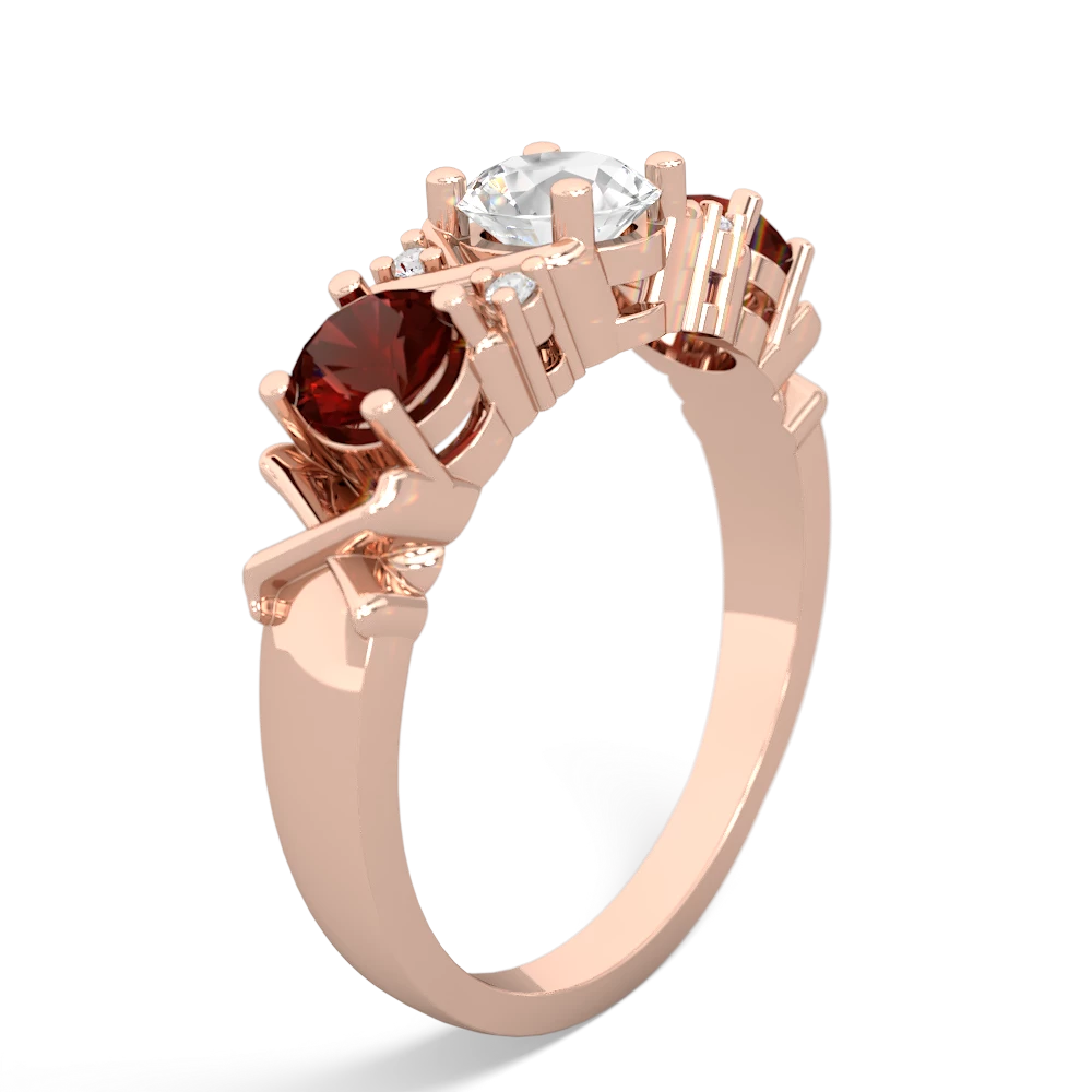 White Topaz Hugs And Kisses 14K Rose Gold ring R5016