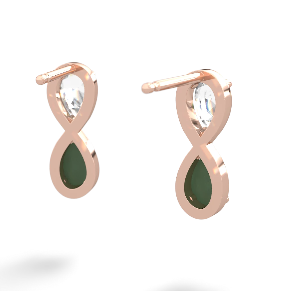 White Topaz Infinity 14K Rose Gold earrings E5050