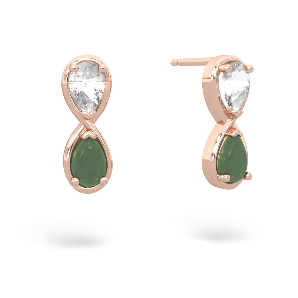 White Topaz Infinity 14K Rose Gold earrings E5050