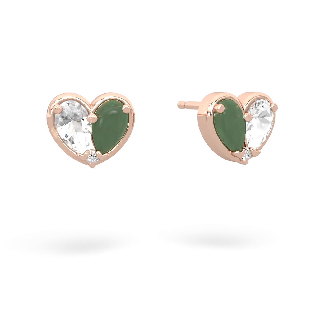 White Topaz 'Our Heart' 14K Rose Gold earrings E5072