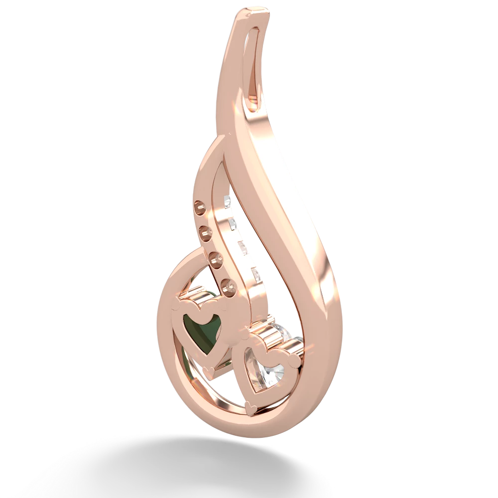 White Topaz Keepsake Curves 14K Rose Gold pendant P5450