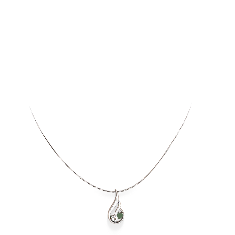 White Topaz Keepsake Curves 14K White Gold pendant P5450