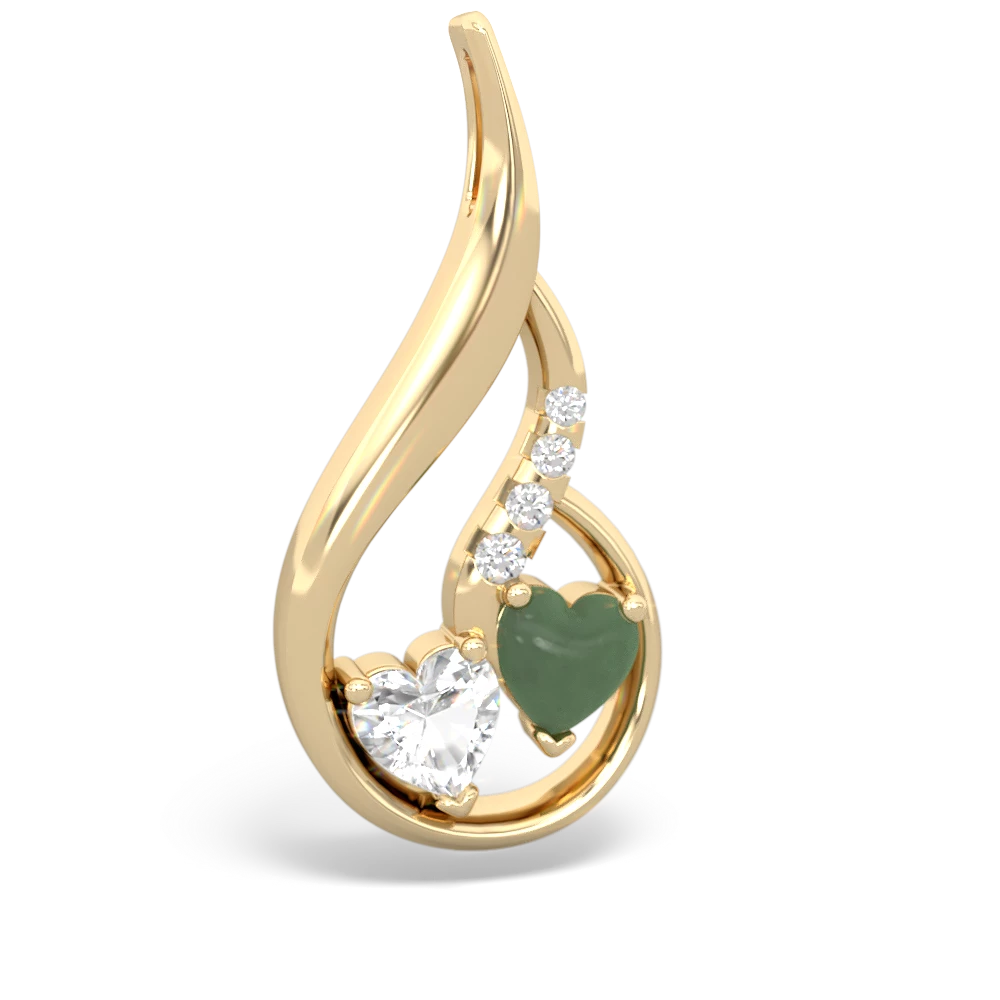 White Topaz Keepsake Curves 14K Yellow Gold pendant P5450